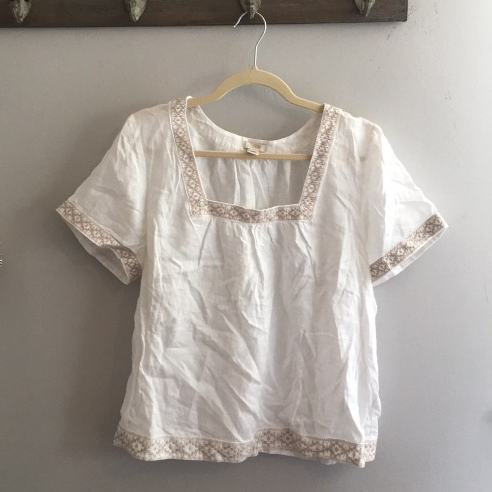 J. Crew Short Sleeve Embroidered Shirt